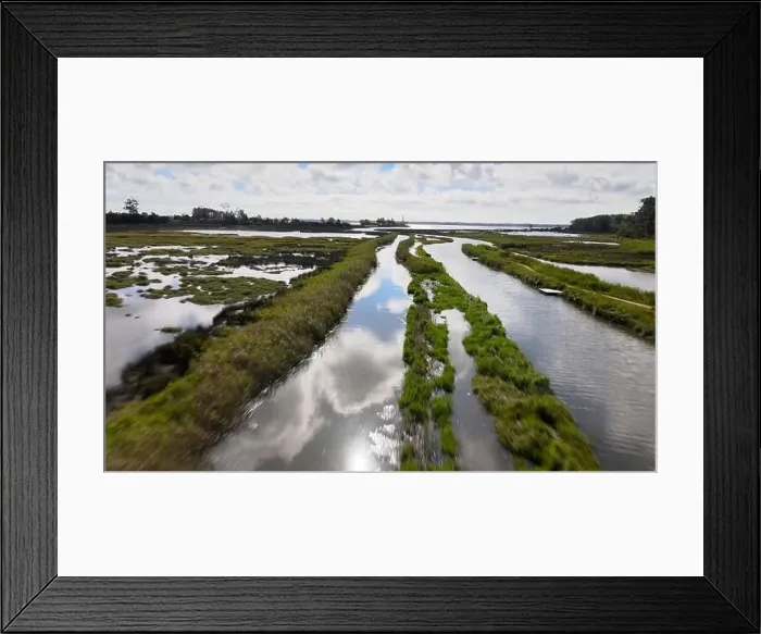 Framed Print : Aerial View of Ribeira do Mourao near the Aveiro Lagoon at Murtosa, Aveiro, Portugal Framed Print : Aerial View of Ribeira do Mourao near the Aveiro Lagoon at Murtosa, Aveiro, Portugal