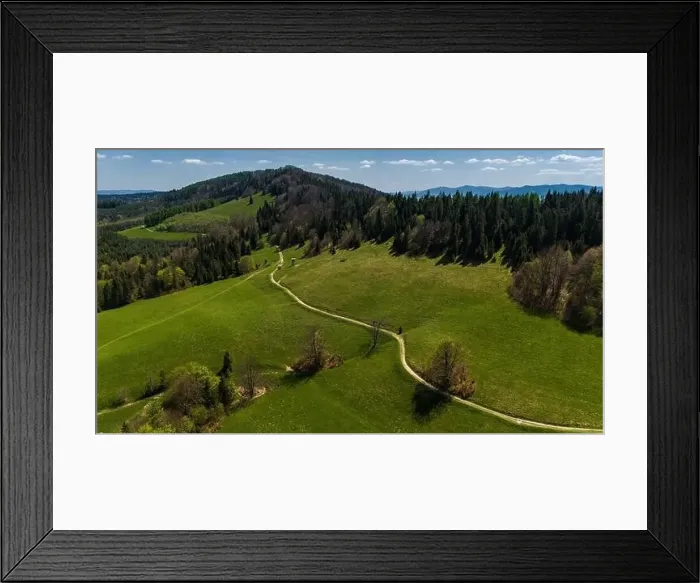Framed Print : Pieniny National Park landscape, aerial drone view