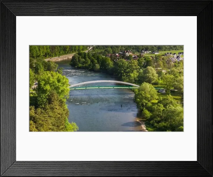 Framed Print : Szczawnica townscape and Dunajec River bends. Aerial drone view at springtime Framed Print : Szczawnica townscape and Dunajec River bends. Aerial drone view at springtime