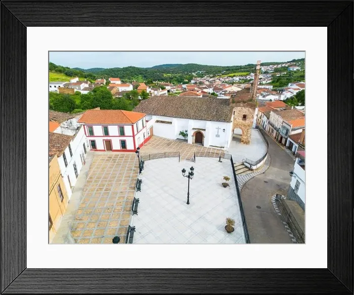 Framed Print : Aerial view Spain Square and the Parish Church of Saint Anne in the Santa Ana Valley Framed Print : Aerial view Spain Square and the Parish Church of Saint Anne in the Santa Ana Valley