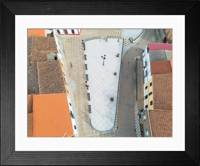 Framed Print : Aerial view of Spain Square in the Santa Ana Valley Framed Print : Aerial view of Spain Square in the Santa Ana Valley