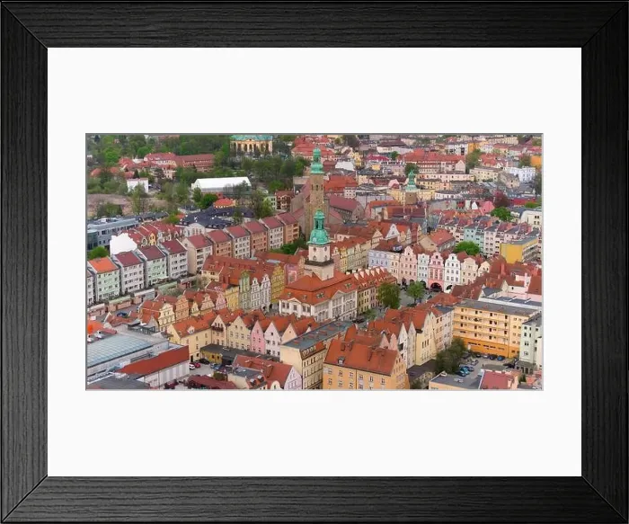 Framed Print : Aerial perspective highlights the architectural beauty of Jelenia Góra's market square Framed Print : Aerial perspective highlights the architectural beauty of Jelenia Góra's market square