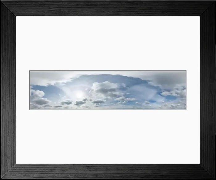 Framed Print : blue sky with haze in 360 hdri panorama in equirectangular format with zenith and clouds Framed Print : blue sky with haze in 360 hdri panorama in equirectangular format with zenith and clouds