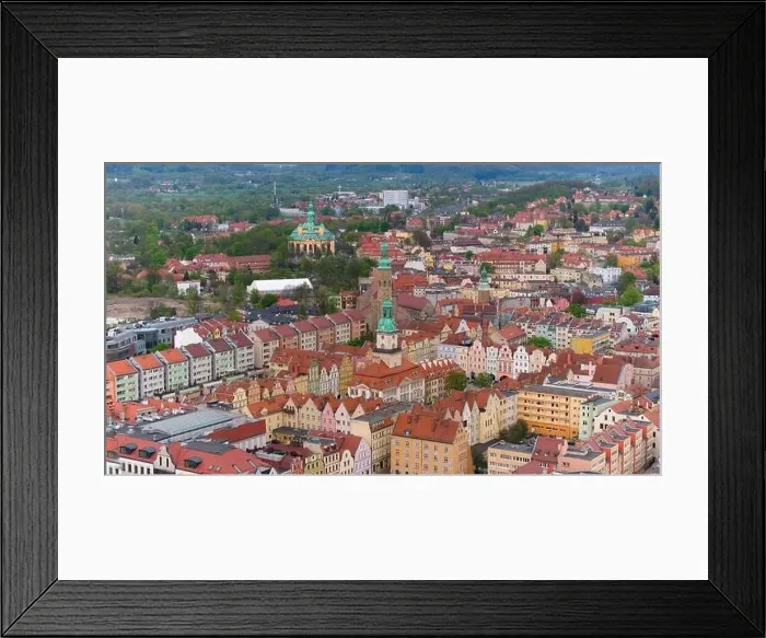 Framed Print : Aerial perspective highlights the architectural beauty of Jelenia Góra's market square Framed Print : Aerial perspective highlights the architectural beauty of Jelenia Góra's market square