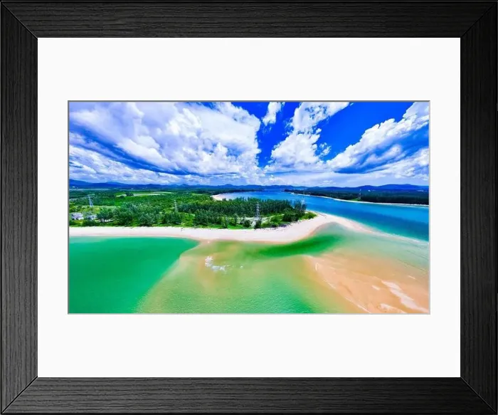 Framed Print : Amazing Top view sea beach landscape background
