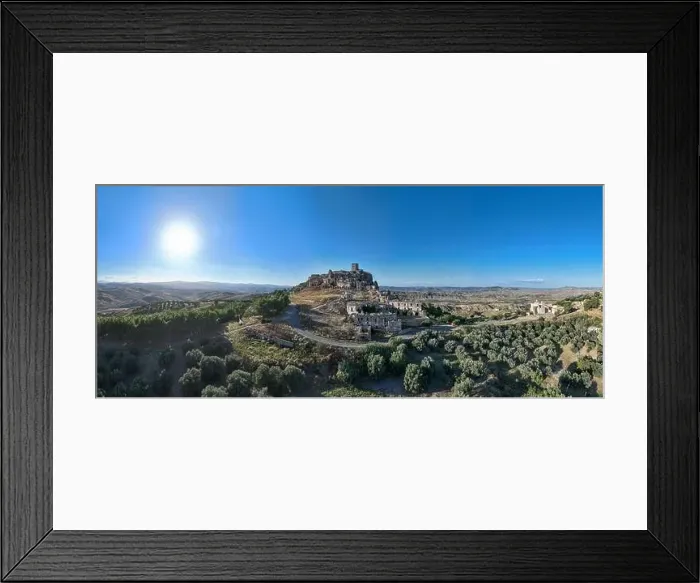 Framed Print : Aerial view of the abandoned village of Craco, Basilicata region, Italy Framed Print : Aerial view of the abandoned village of Craco, Basilicata region, Italy