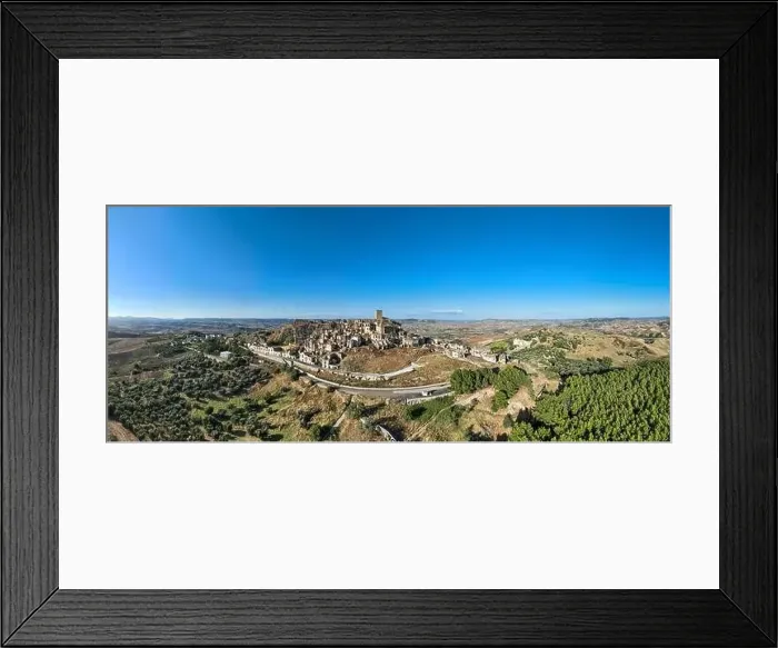 Framed Print : Aerial view of the abandoned village of Craco, Basilicata region, Italy Framed Print : Aerial view of the abandoned village of Craco, Basilicata region, Italy