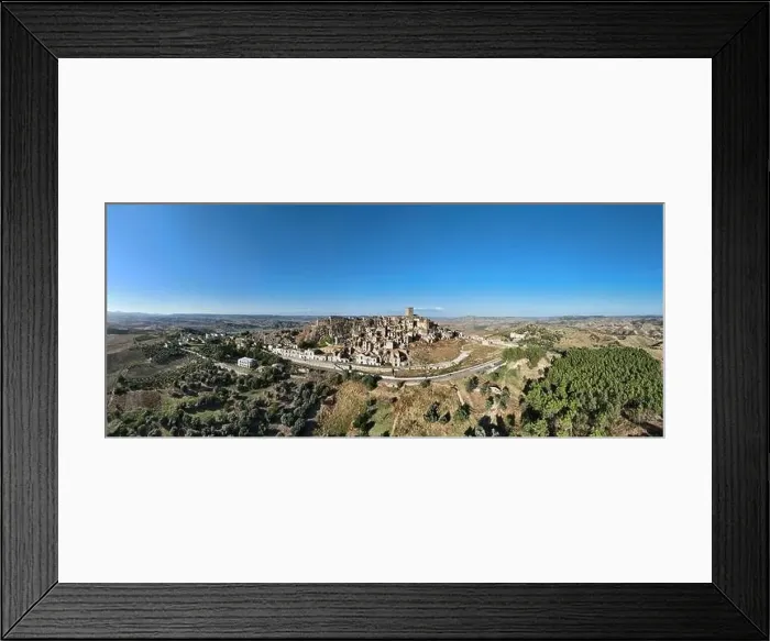 Framed Print : Aerial view of the abandoned village of Craco, Basilicata region, Italy Framed Print : Aerial view of the abandoned village of Craco, Basilicata region, Italy