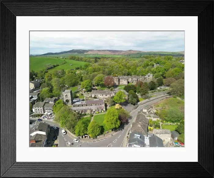 Framed Print : Skipton Town and Castle Castle Aerial View Framed Print : Skipton Town and Castle Castle Aerial View