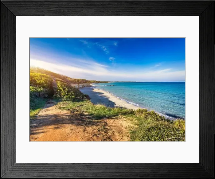 Framed Print : View of Baia dei Turchi, Puglia region Framed Print : View of Baia dei Turchi, Puglia region