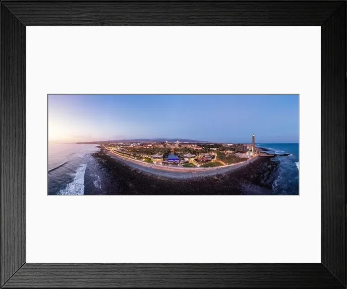Framed Print : Aerial drone of the popular resort town of Meloneras Framed Print : Aerial drone of the popular resort town of Meloneras
