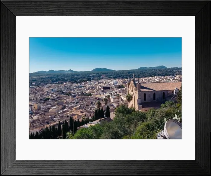 Framed Print : Beautiful view over the city of Arta, Mallorca in Sunny day. Old Town, popular touristic place Framed Print : Beautiful view over the city of Arta, Mallorca in Sunny day. Old Town, popular touristic place
