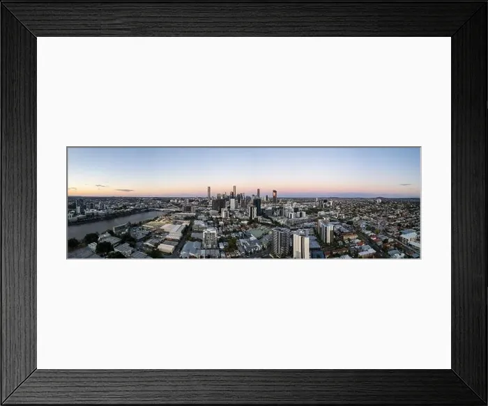 Framed Print : Panoramic drone view from South Brisbane of Brisbane City skyline, Queensland, Australia Framed Print : Panoramic drone view from South Brisbane of Brisbane City skyline, Queensland, Australia