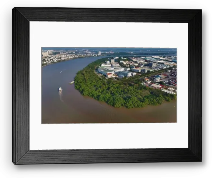 Framed Print : Aerial view from drone of Ho Chi Minh city port Framed Print : Aerial view from drone of Ho Chi Minh city port