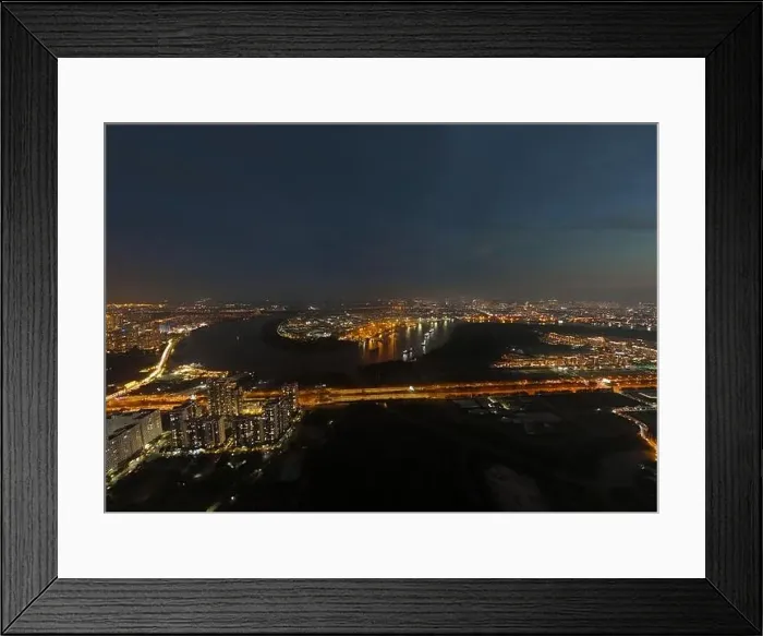 Framed Print : Aerial view from drone of Ho Chi Minh city port Framed Print : Aerial view from drone of Ho Chi Minh city port