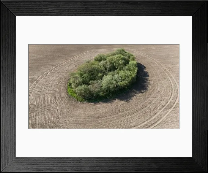 Framed Print : Possible Bomb crater or Marl Pit in the North Norfolk landscape around Little Snoring and Kettlestone, UK