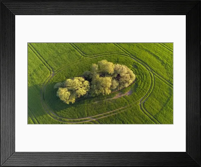 Framed Print : Possible Bomb crater or Marl Pit in the North Norfolk landscape around Little Snoring and Kettlestone, UK