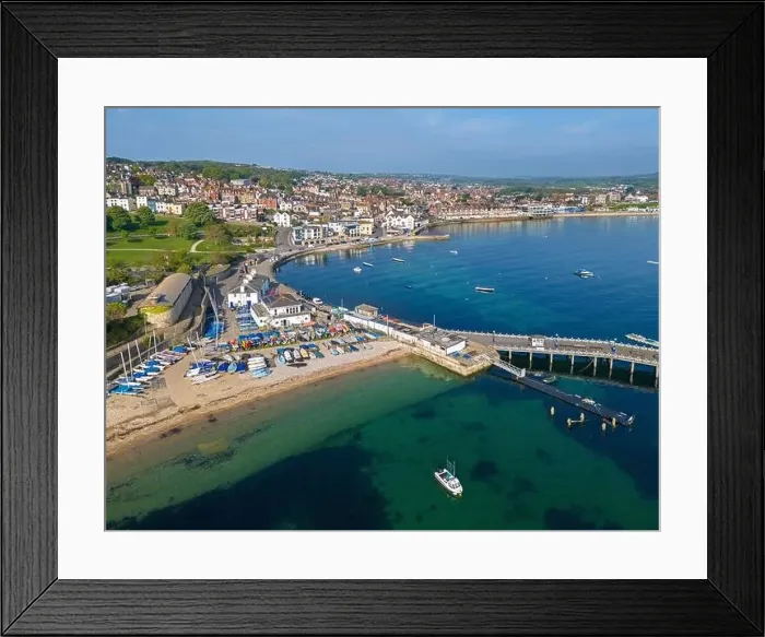 Framed Print : Swanage, Dorset. United Kingdom. Spring time Aerial image of one of Southern Englands finest coastal Towns. 9th May 2024 Framed Print : Swanage, Dorset. United Kingdom. Spring time Aerial image of one of Southern Englands finest coastal Towns. 9th May 2024
