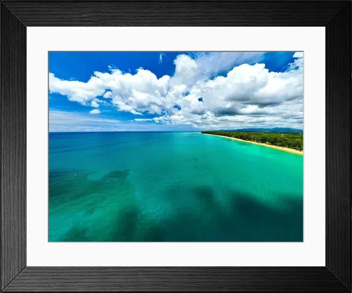 Framed Print : Aerial view of a blue sea surface water texture background Framed Print : Aerial view of a blue sea surface water texture background