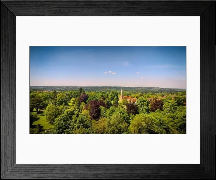 Framed Print : West Malling Church surrounded by woods and trees in full bloom with copy space, ideal for advertising Framed Print : West Malling Church surrounded by woods and trees in full bloom with copy space, ideal for advertising