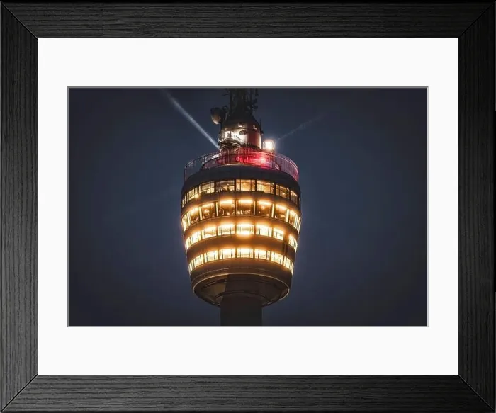 Framed Print : Close-up of the Stuttgart TV tower at night Framed Print : Close-up of the Stuttgart TV tower at night
