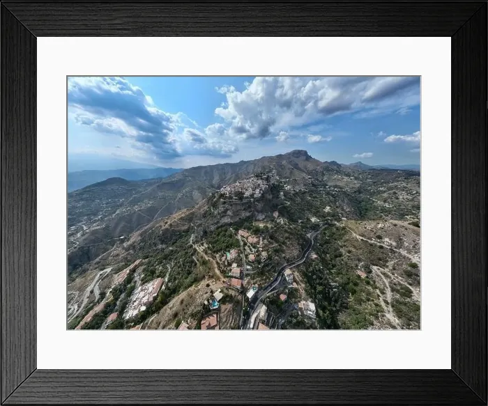 Framed Print : Spectacular aerial views of Taormina and Castelmola Medieval Villages in Sicily, Italy Framed Print : Spectacular aerial views of Taormina and Castelmola Medieval Villages in Sicily, Italy