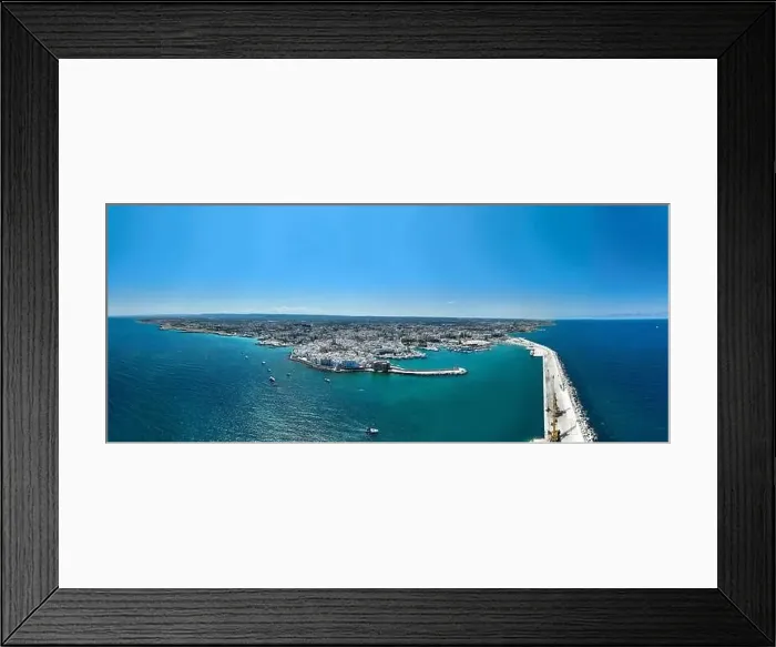 Framed Print : Aerial view of the old town of Monopoli, Italy Framed Print : Aerial view of the old town of Monopoli, Italy