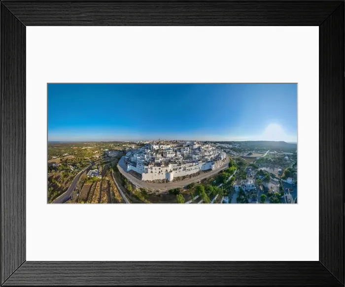 Framed Print : Aerial view of Ostuni white city in Puglia, Italy Framed Print : Aerial view of Ostuni white city in Puglia, Italy