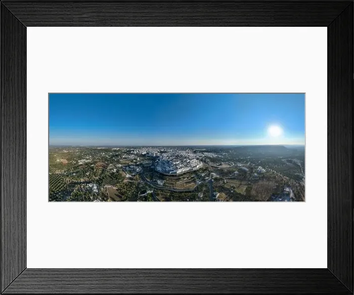 Framed Print : Aerial view of Ostuni white city in Puglia, Italy Framed Print : Aerial view of Ostuni white city in Puglia, Italy