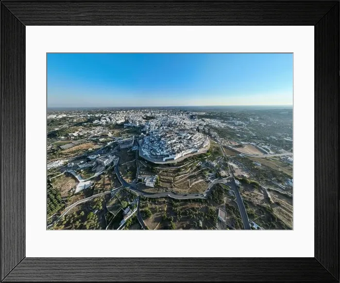 Framed Print : Aerial view of Ostuni white city in Puglia, Italy Framed Print : Aerial view of Ostuni white city in Puglia, Italy