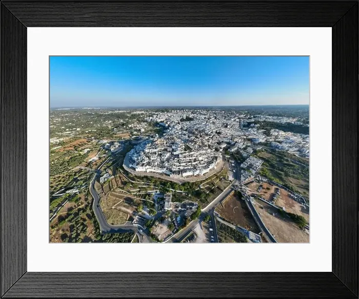 Framed Print : Aerial view of Ostuni white city in Puglia, Italy Framed Print : Aerial view of Ostuni white city in Puglia, Italy