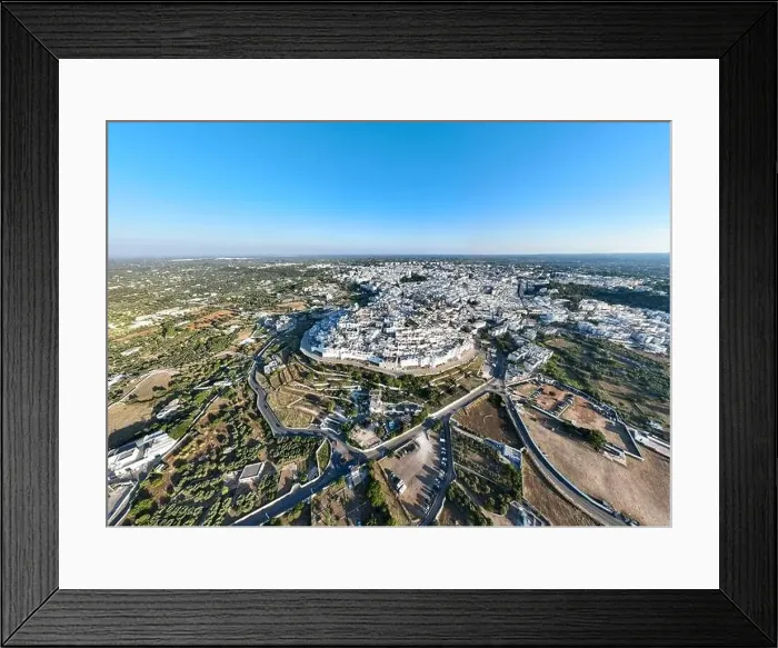 Framed Print : Aerial view of Ostuni white city in Puglia, Italy Framed Print : Aerial view of Ostuni white city in Puglia, Italy