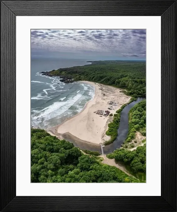 Framed Print : Aerial view to beautiful Silistar beach near to Sinemorec, Bulgaria Framed Print : Aerial view to beautiful Silistar beach near to Sinemorec, Bulgaria