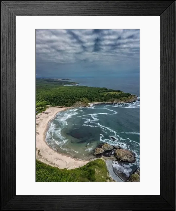 Framed Print : Aerial view to beautiful Silistar beach near to Sinemorec, Bulgaria Framed Print : Aerial view to beautiful Silistar beach near to Sinemorec, Bulgaria