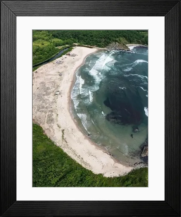 Framed Print : Aerial view to beautiful Silistar beach near to Sinemorec, Bulgaria Framed Print : Aerial view to beautiful Silistar beach near to Sinemorec, Bulgaria