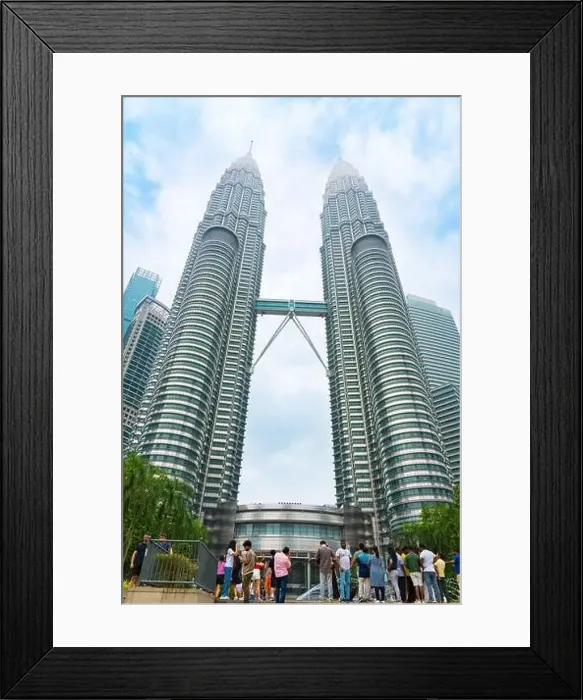 Framed Print : Kuala Lumpur, Malaysia - October 12 2024 : Petronas Twin Tower Tallest Skyscrapers Building with Cityscape in Malaysia
