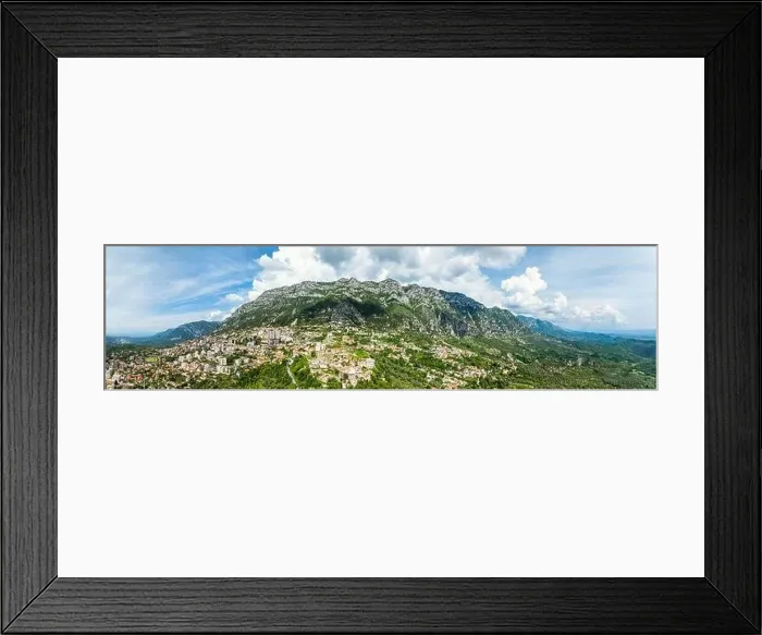 Framed Print : Kruje and Mount Kruje from a drone, Ishem River, Albania Framed Print : Kruje and Mount Kruje from a drone, Ishem River, Albania