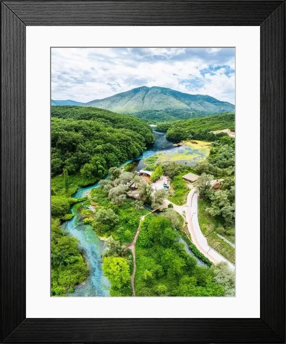 Framed Print : The Blue Eye from a drone, Muzine, Finiq, Albania, Europe Framed Print : The Blue Eye from a drone, Muzine, Finiq, Albania, Europe