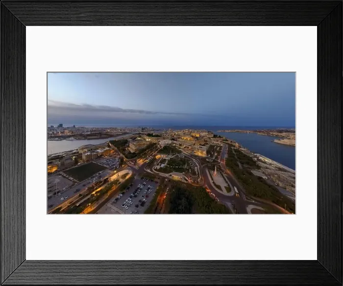 Framed Print : Aerial evening cityscape about the capitol of Malta Valetta city Framed Print : Aerial evening cityscape about the capitol of Malta Valetta city