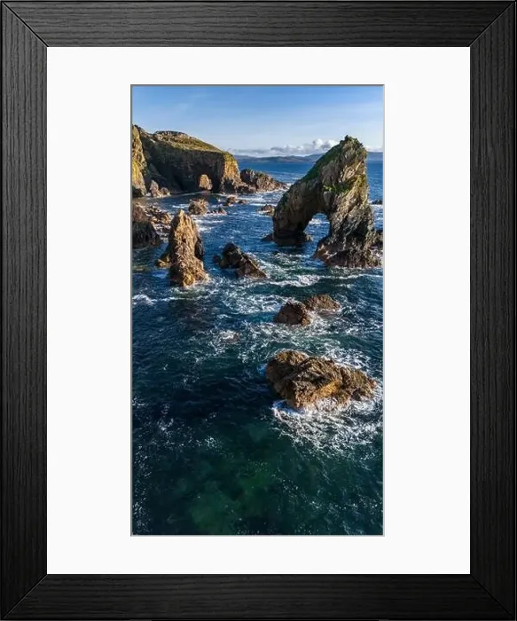 Framed Print : Aerial view of the Crohy Head Sea Arch, County Donegal - Ireland Framed Print : Aerial view of the Crohy Head Sea Arch, County Donegal - Ireland
