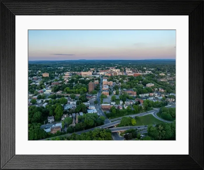Framed Print : Late afternoon, spring, aerial photo of Poughkeepsie NY Framed Print : Late afternoon, spring, aerial photo of Poughkeepsie NY