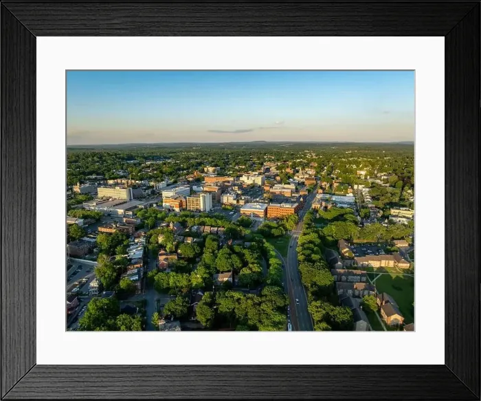Framed Print : Late afternoon, spring, aerial photo of Poughkeepsie NY Framed Print : Late afternoon, spring, aerial photo of Poughkeepsie NY