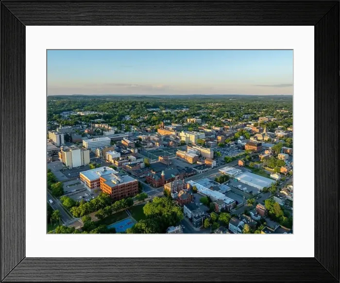 Framed Print : Late afternoon, spring, aerial photo of Poughkeepsie NY Framed Print : Late afternoon, spring, aerial photo of Poughkeepsie NY