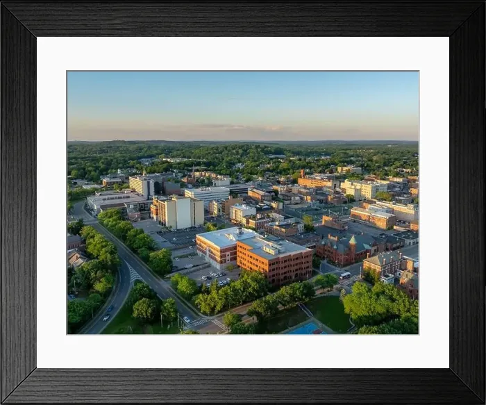 Framed Print : Late afternoon, spring, aerial photo of Poughkeepsie NY Framed Print : Late afternoon, spring, aerial photo of Poughkeepsie NY