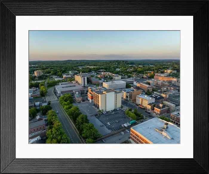 Framed Print : Late afternoon, spring, aerial photo of Poughkeepsie NY Framed Print : Late afternoon, spring, aerial photo of Poughkeepsie NY