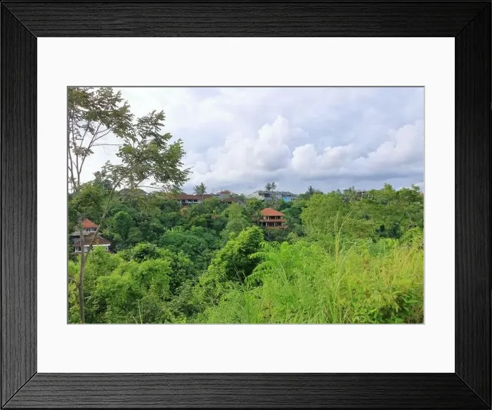 Framed Print : living houses in green surrounding at Campuhan Ridge Walk near Ubud, Bali in Indonesia Framed Print : living houses in green surrounding at Campuhan Ridge Walk near Ubud, Bali in Indonesia