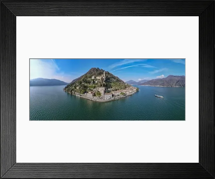 Framed Print : Drone view at the traditional village of Morcote on Switzerland Framed Print : Drone view at the traditional village of Morcote on Switzerland