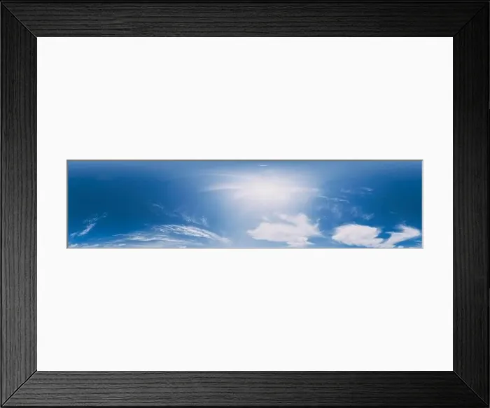 Framed Print : 360 panorama of glowing sunset sky with bright Cirrus clouds Framed Print : 360 panorama of glowing sunset sky with bright Cirrus clouds