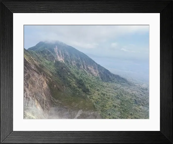 Framed Print : Hiking mountain peak landscape background aerial drone view Framed Print : Hiking mountain peak landscape background aerial drone view