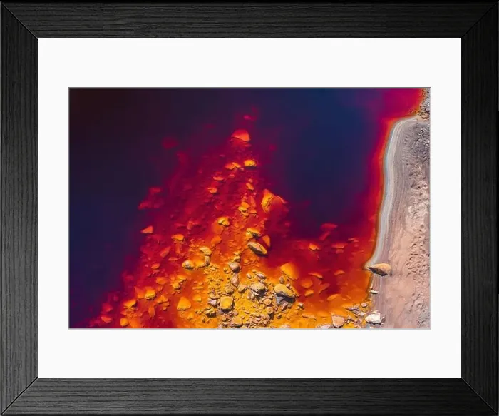 Framed Print : An aerial shot capturing the vivid and rich hues of the Riotinto mining area Framed Print : An aerial shot capturing the vivid and rich hues of the Riotinto mining area